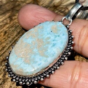 Dolphin Stone Caribbean Larimar Pendant 2”